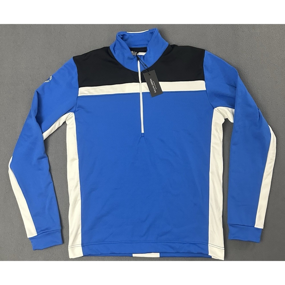 Galvin Green Men's Dean 1/2 Long Sleeve Shirt Royal Blue / Black